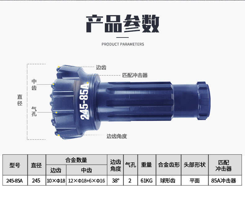 米數(shù)多潛孔鉆頭 提供高中低風壓潛孔鉆頭 潛孔沖擊器 等優(yōu)質(zhì)采掘鉆具