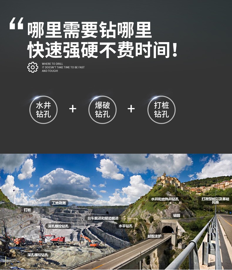 米數(shù)多潛孔鉆頭 提供高中低風壓潛孔鉆頭 潛孔沖擊器 等優(yōu)質(zhì)采掘鉆具