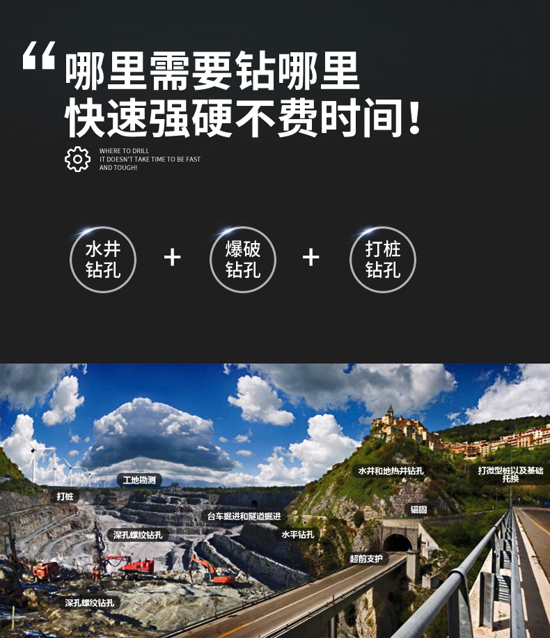米數(shù)多潛孔鉆頭 提供高中低風(fēng)壓潛孔鉆頭 潛孔沖擊器 等優(yōu)質(zhì)采掘鉆具