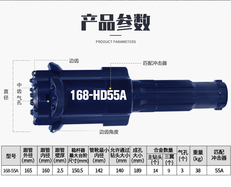米數(shù)多潛孔鉆頭 提供高中低風(fēng)壓潛孔鉆頭 潛孔沖擊器 等優(yōu)質(zhì)采掘鉆具